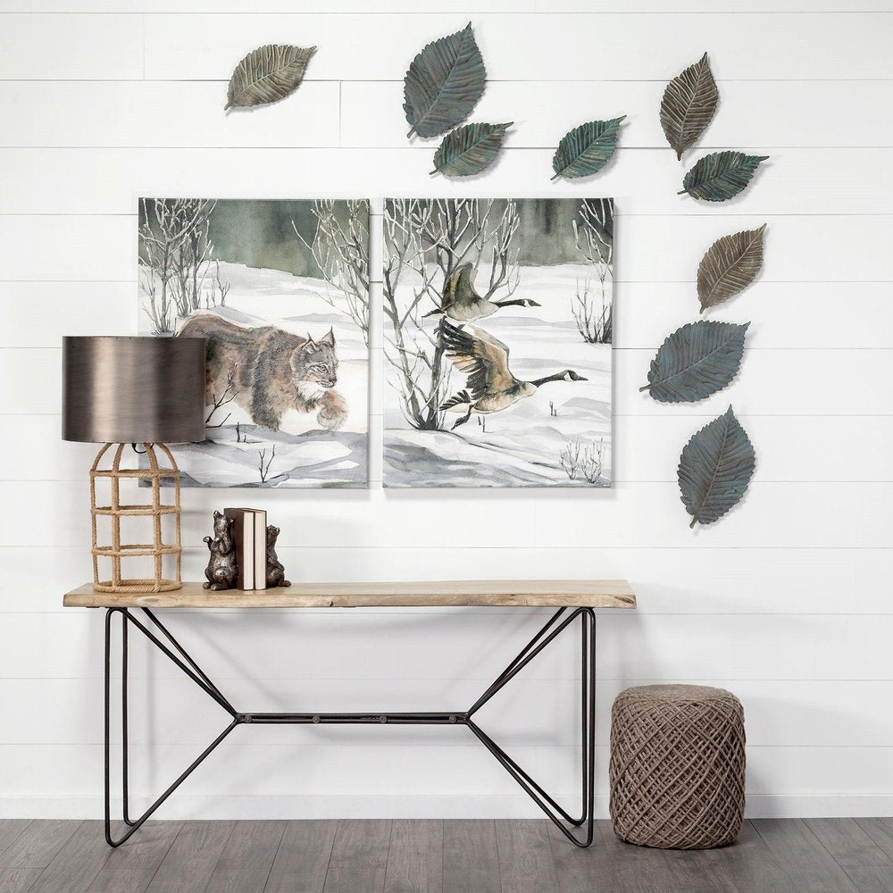 12" X 6" Green Metal Hanging Wall Decor