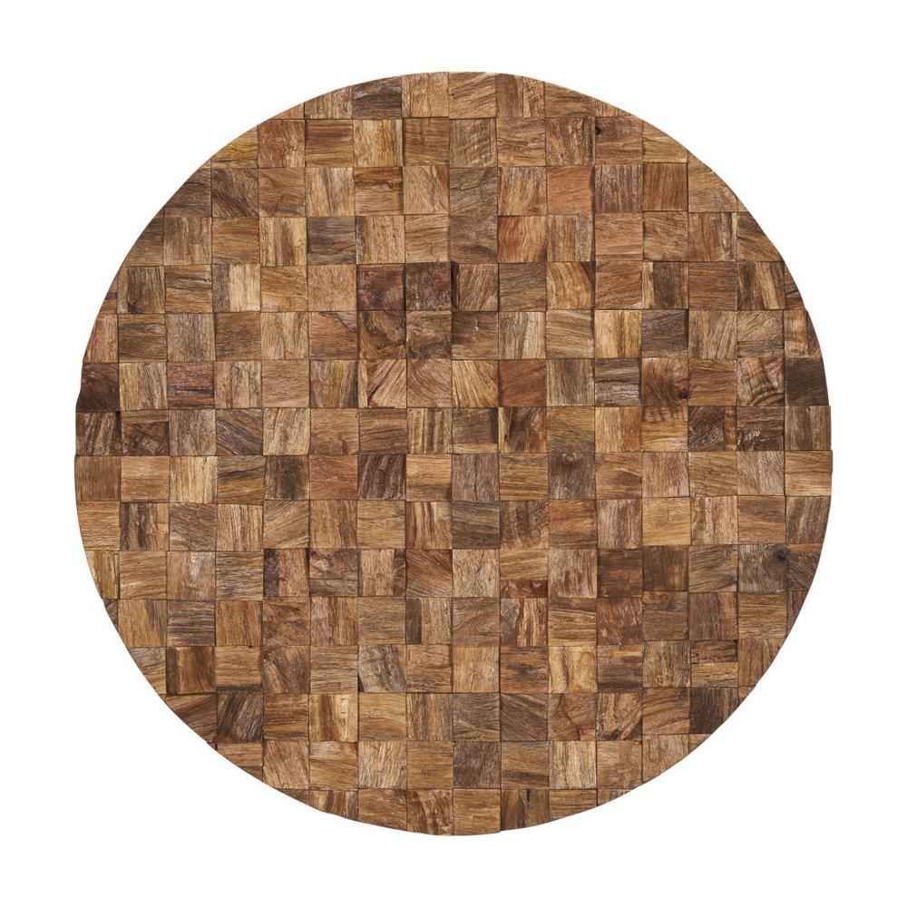 Into the Abyss II 32" X 32" Brown Geometric Wood Circle Hanging Dimensional Sculpture