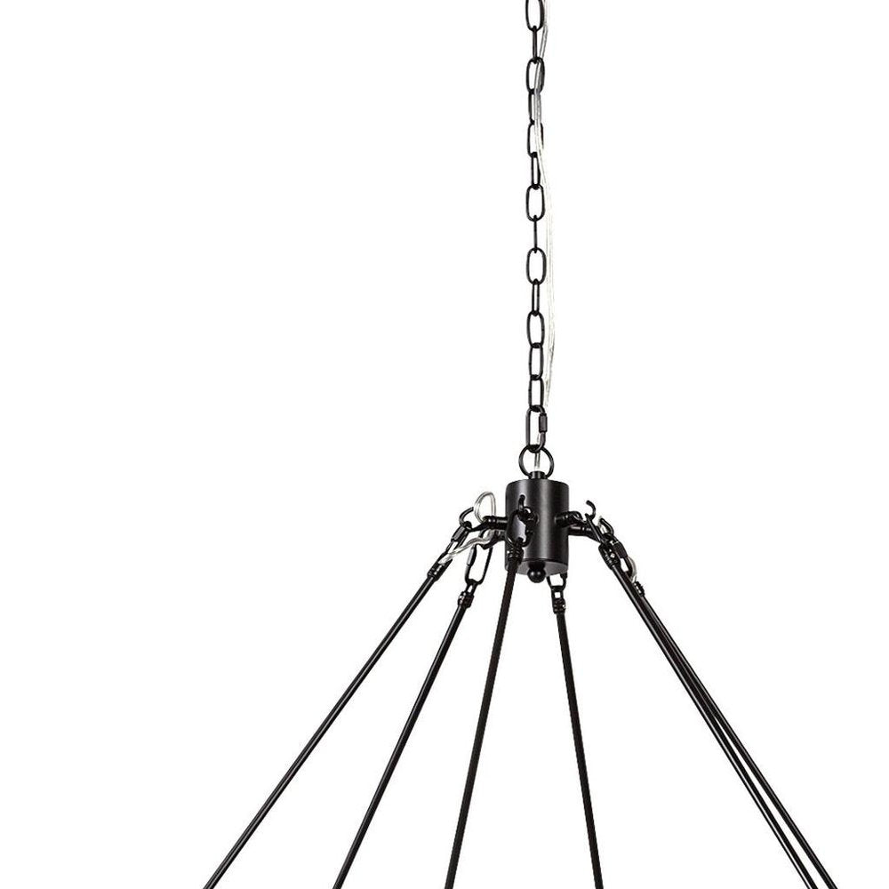 Black Candle Style Twelve Light Glass Dimmable Chandelier