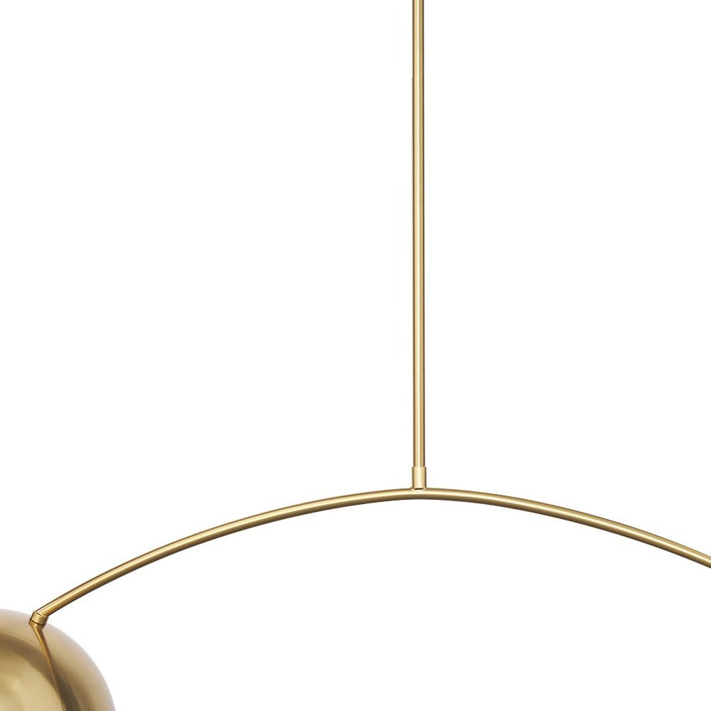 Brass Two Light Metal Dimmable Chandelier With White Shades