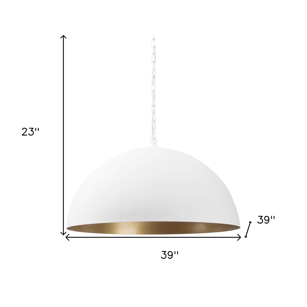 White Single Metal Dimmable Ceiling Light With White Shades
