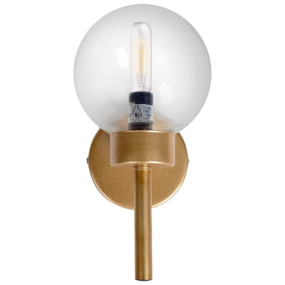 6" Gold Metal and Glass Armed Sconce