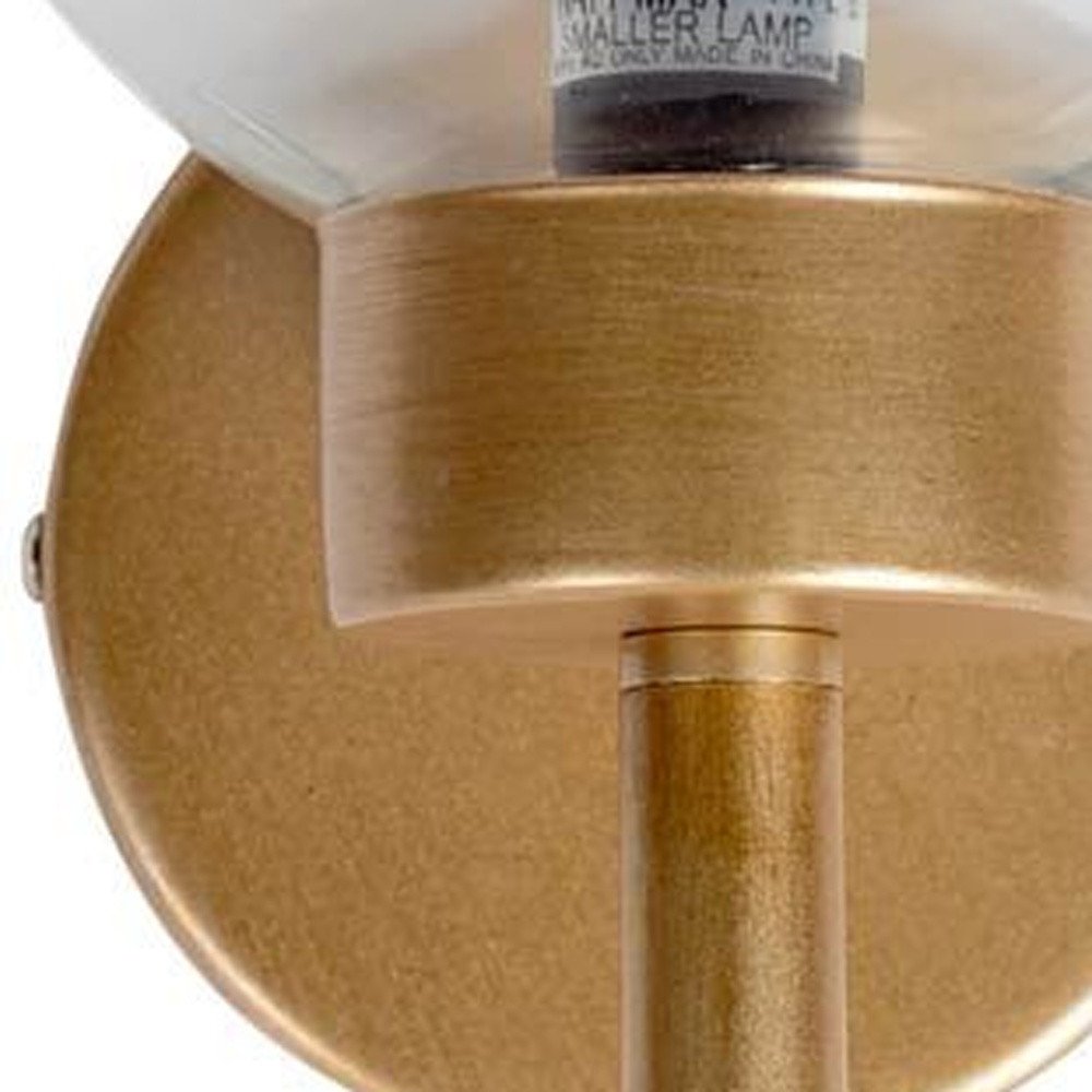 6" Gold Metal and Glass Armed Sconce