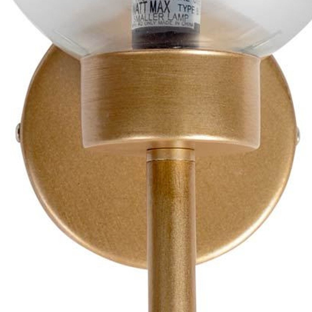 6" Gold Metal and Glass Armed Sconce
