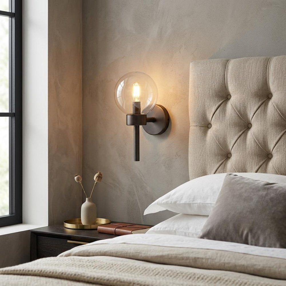 6" Gold Metal and Glass Armed Sconce
