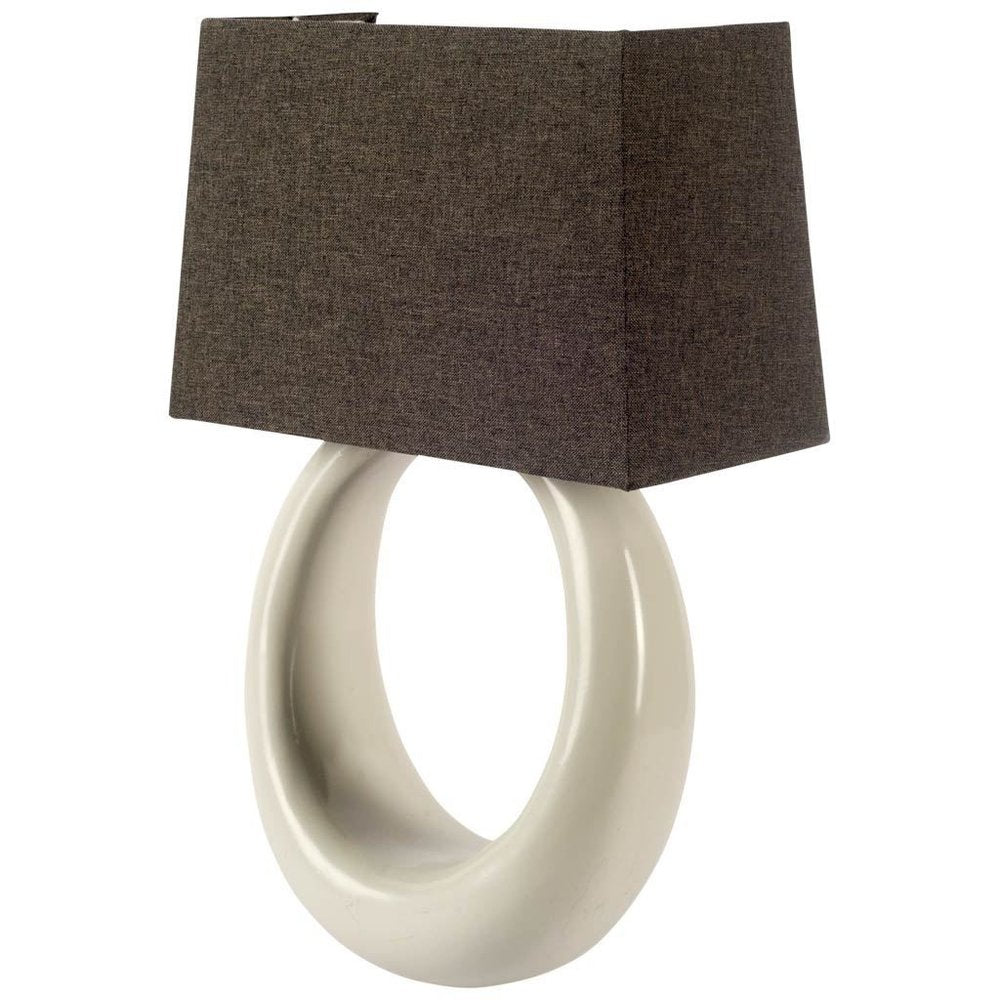 12" Dark Gray And Light Gray Steel And Fabric Armed Sconce