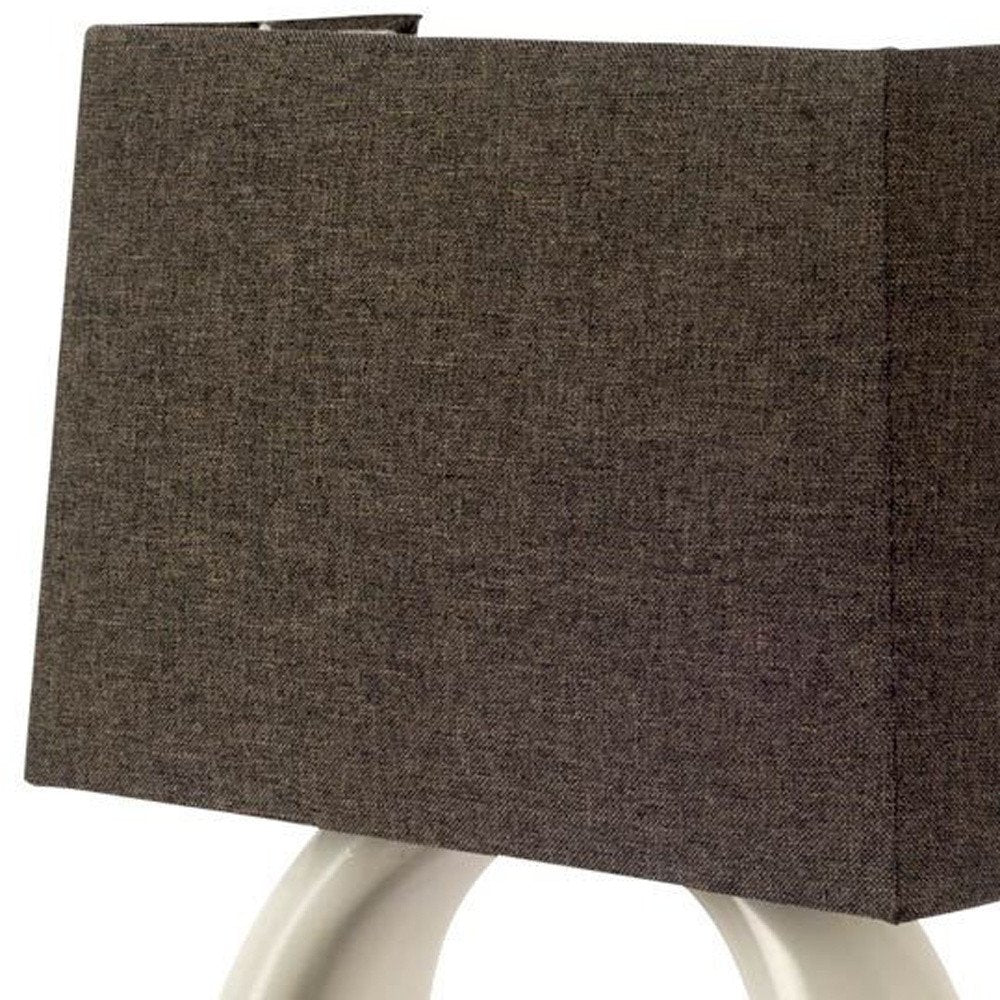 12" Dark Gray And Light Gray Steel And Fabric Armed Sconce