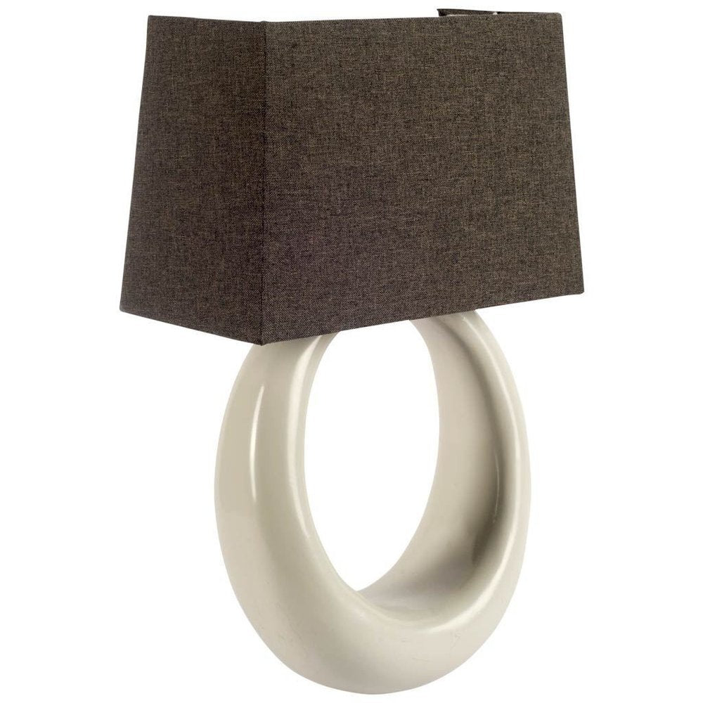 12" Dark Gray And Light Gray Steel And Fabric Armed Sconce