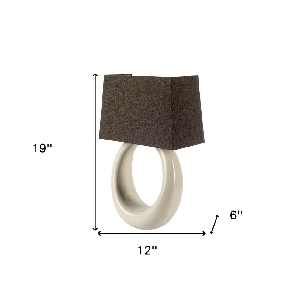 12" Dark Gray And Light Gray Steel And Fabric Armed Sconce
