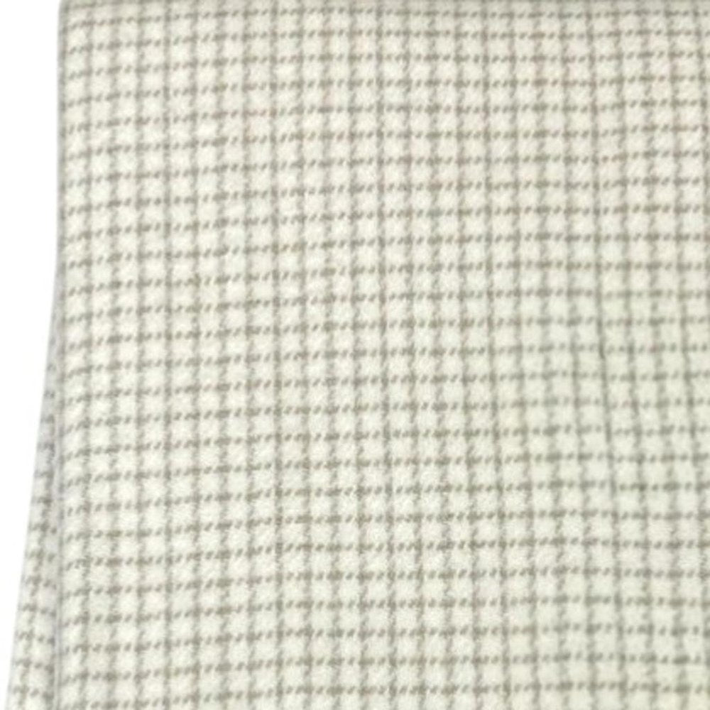 50" X 67" Cream And Sand Cotton Blend Woven Plaid Throw Blanket with Fringe