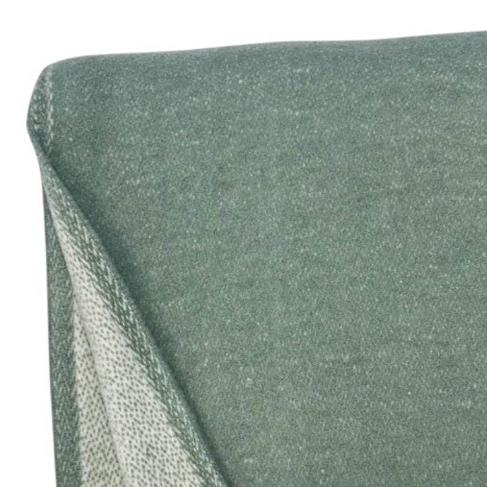 55" X 70" Sage And White Cotton Blend Woven Chevron Plush Throw Blanket with Fringe