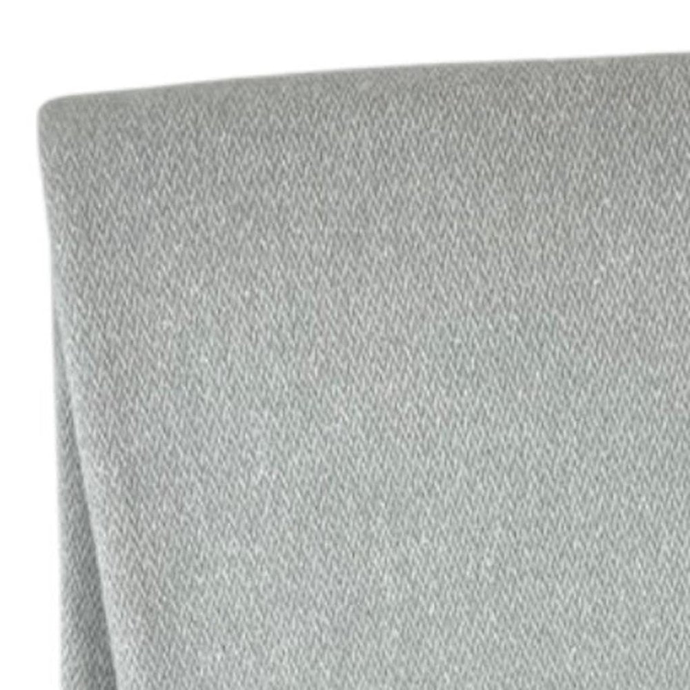 55" X 70" Light Gray And White Herringbone Cotton And Microfiber Woven Throw Blanket with Fringe