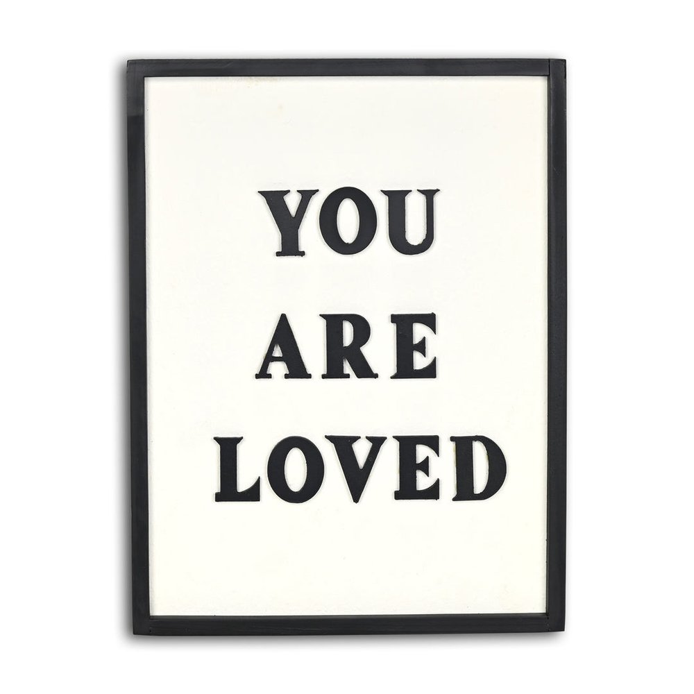 16" X 12" Black And White You Are Loved Framed Wall Decor