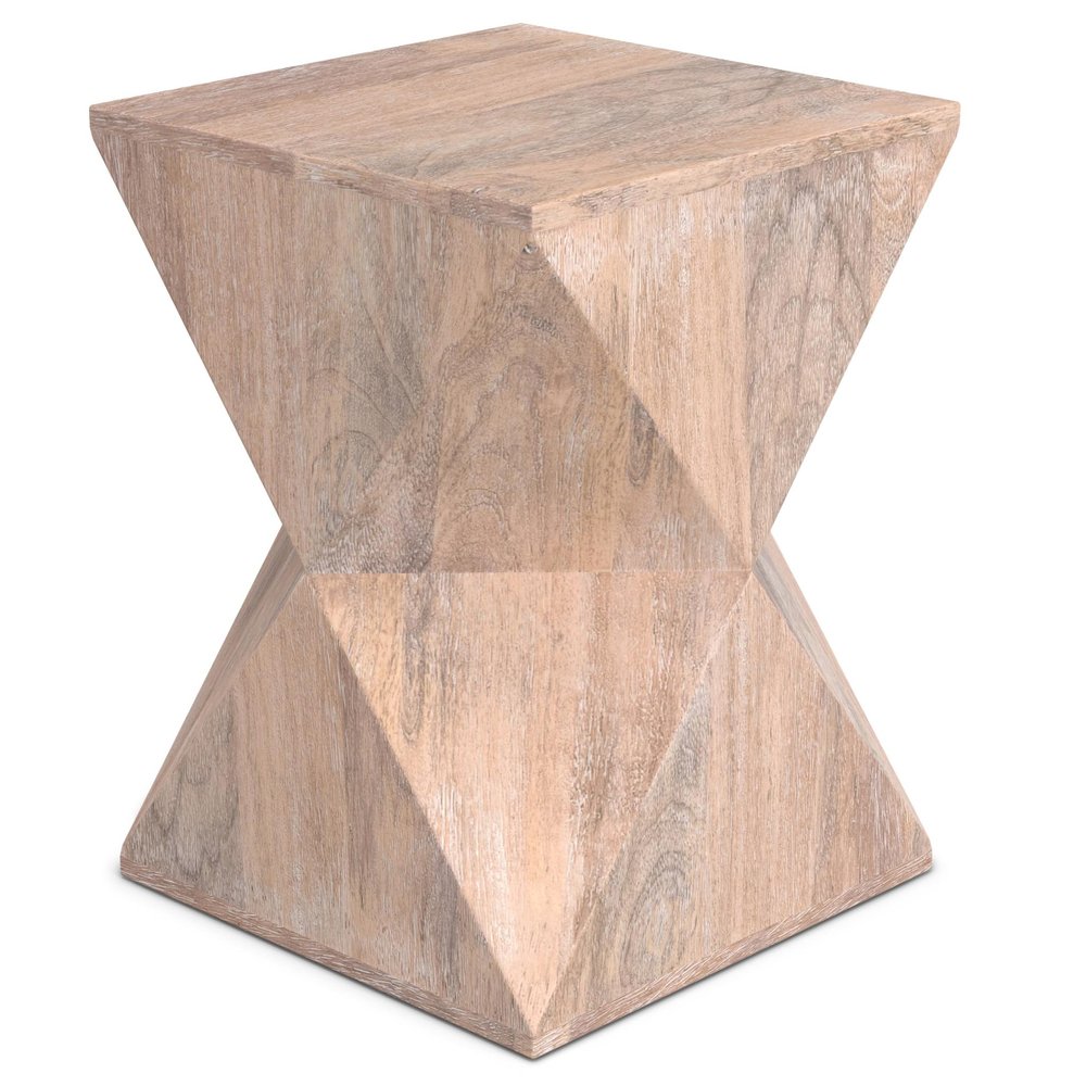 19" Natural Solid Wood Square End Table