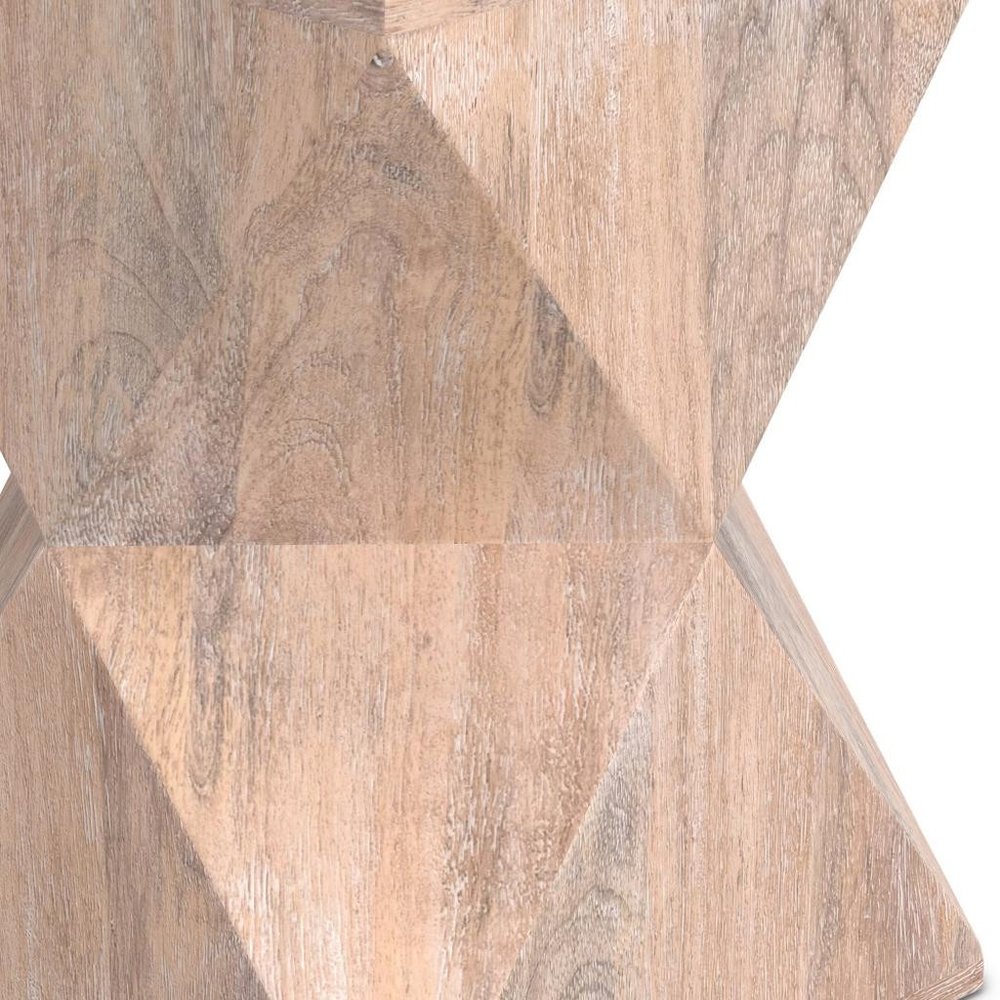 19" Natural Solid Wood Square End Table