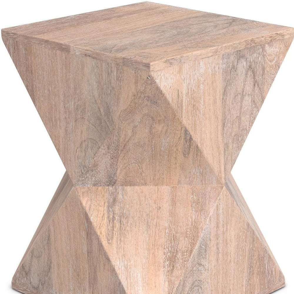 19" Natural Solid Wood Square End Table