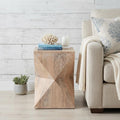 19" Natural Solid Wood Square End Table