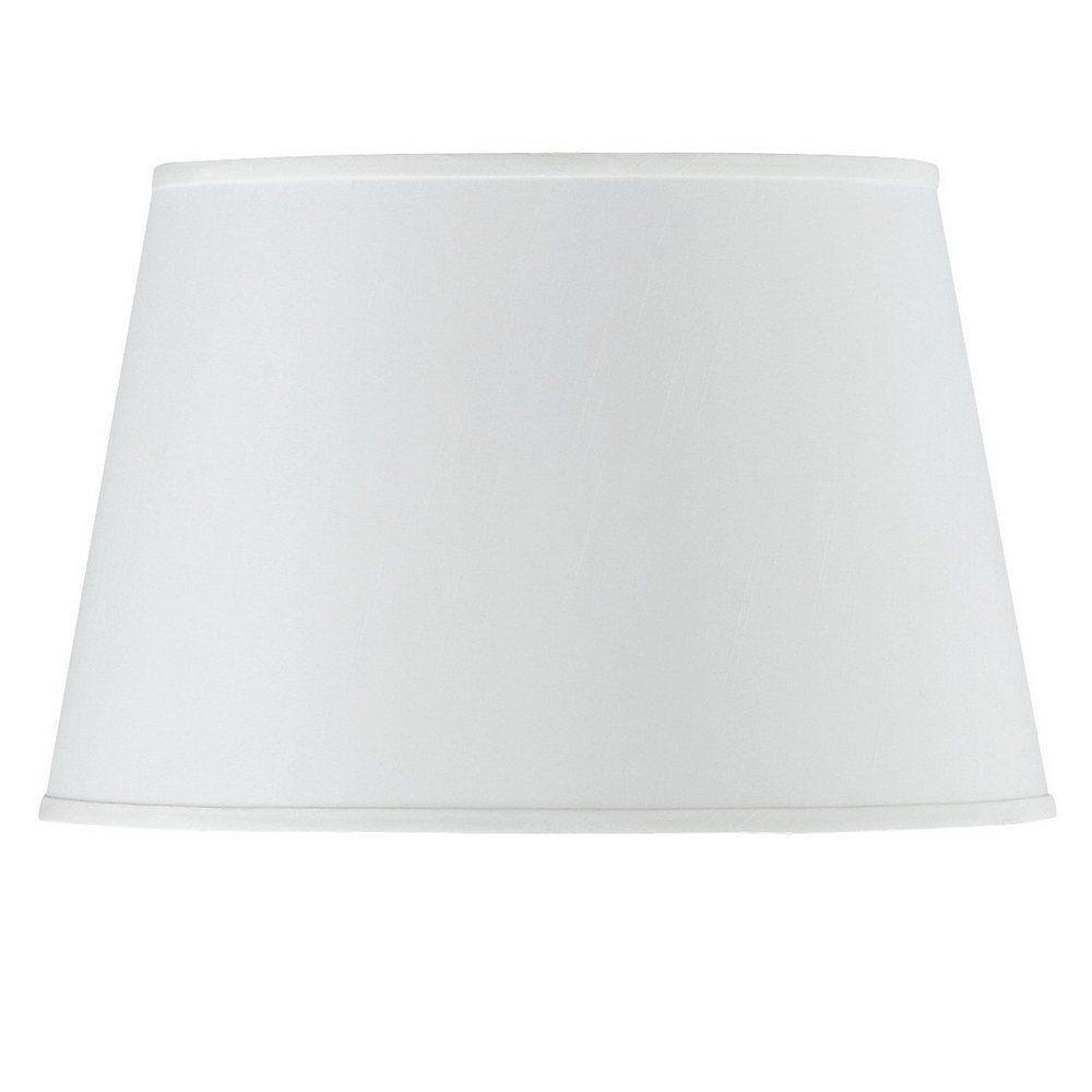White Faux Silk Plain Drum Lamp Shade