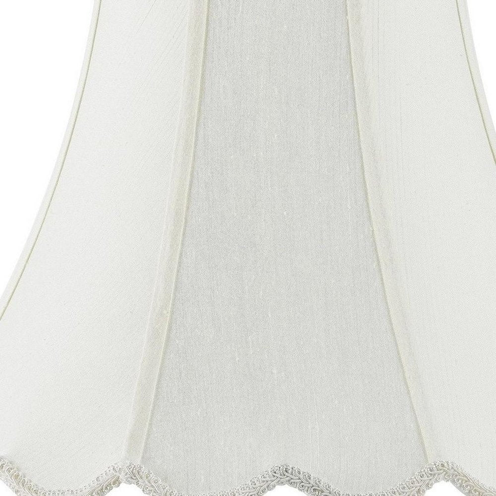 Eggshell Linen Piped Bell Lamp Shade