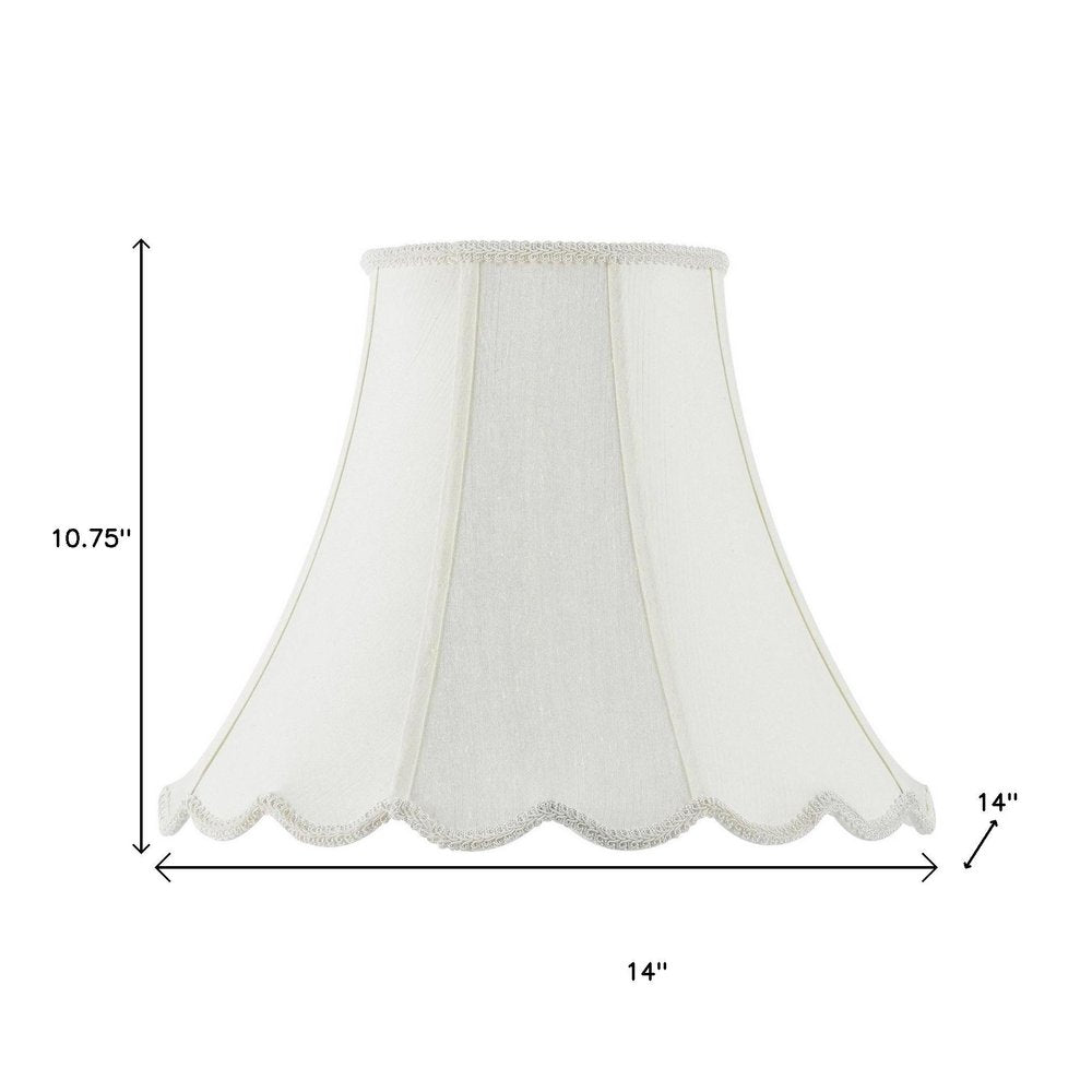 Eggshell Linen Piped Bell Lamp Shade