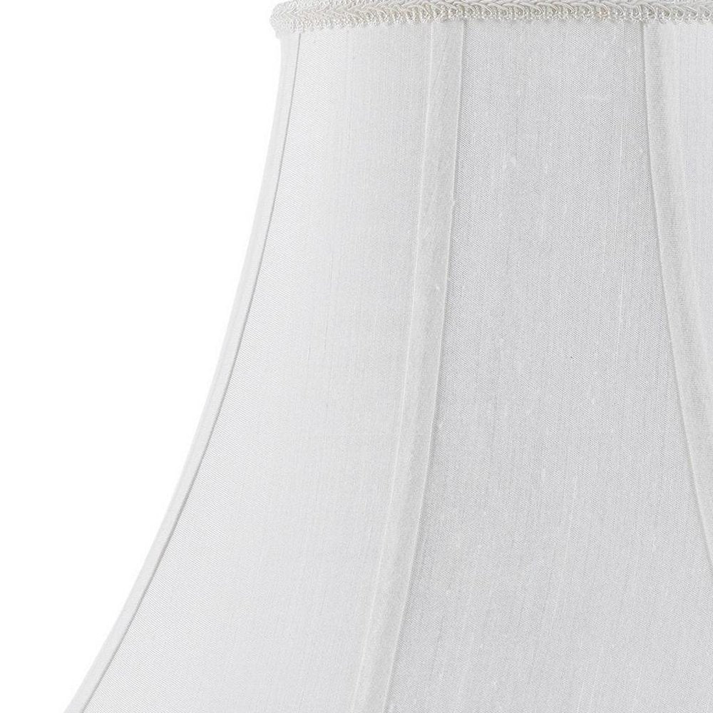 White Linen Piped Bell Lamp Shade