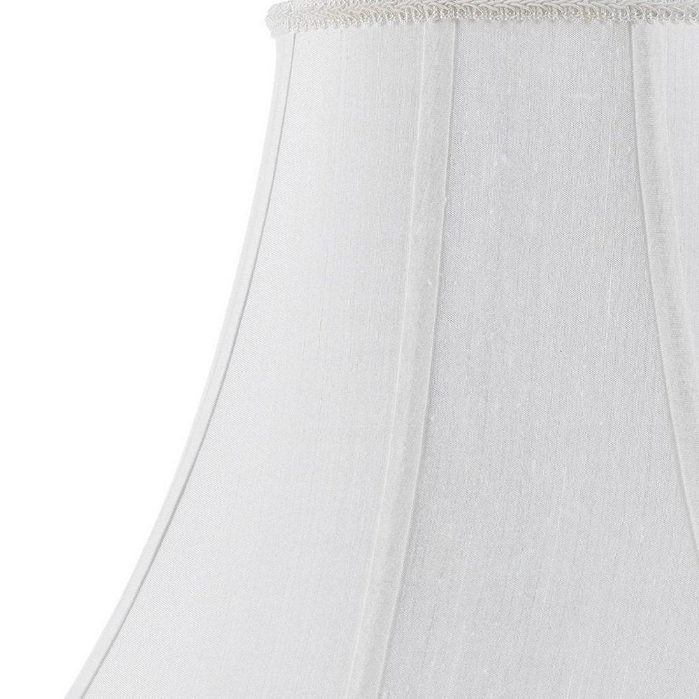 White Linen Piped Bell Lamp Shade