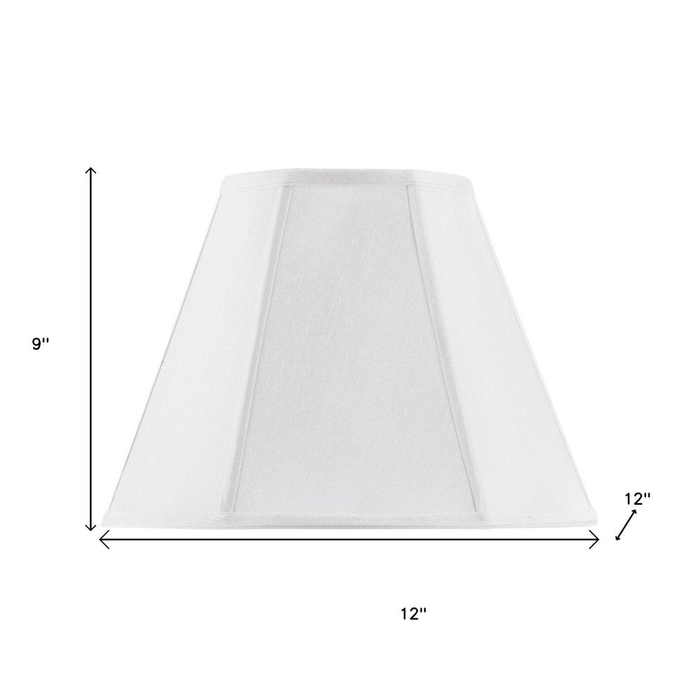 White Linen Piped Empire Lamp Shade