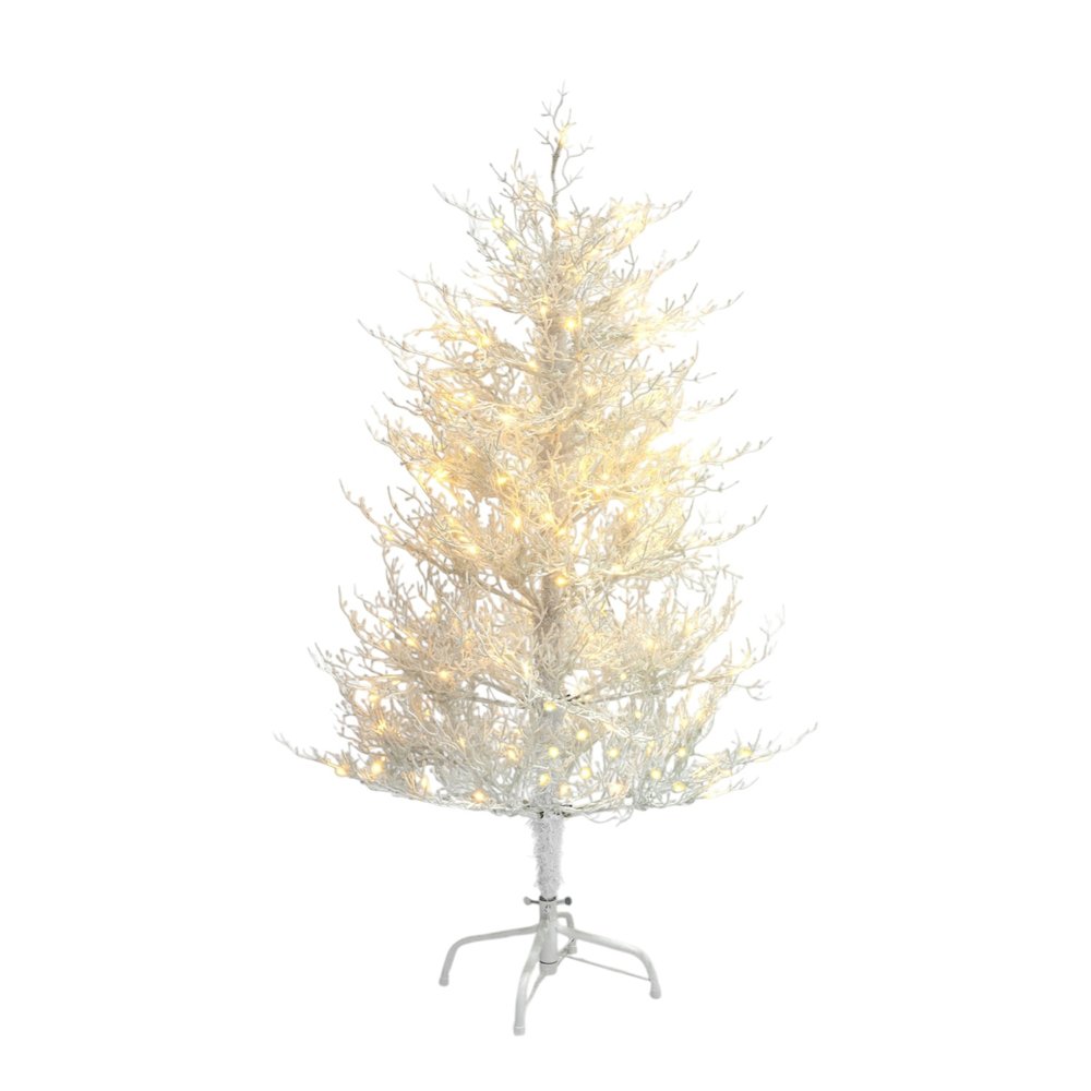 4' White Sparse Flocked Pine Christmas Tree