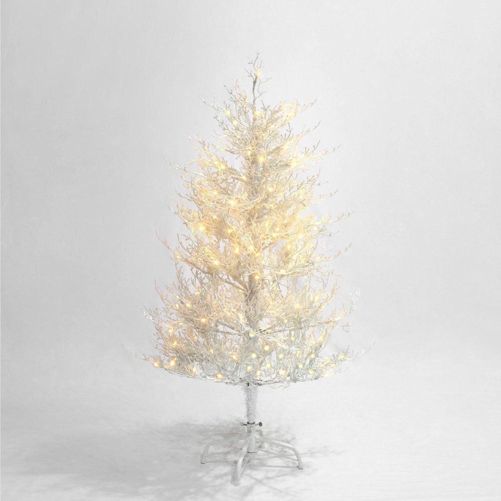 4' White Sparse Flocked Pine Christmas Tree