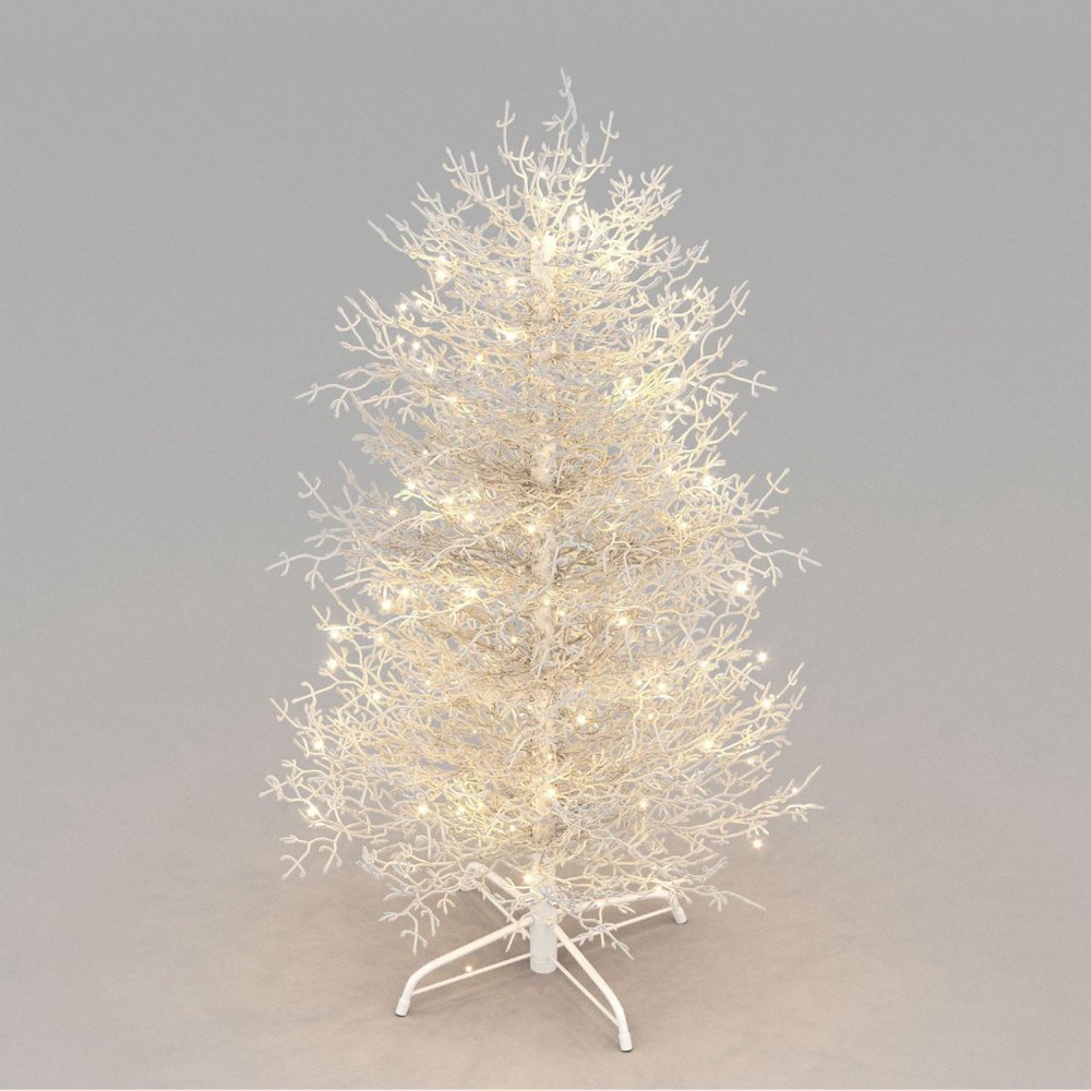 4' White Sparse Flocked Pine Christmas Tree