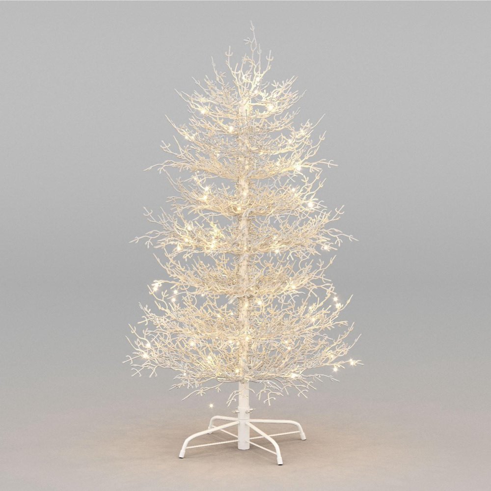4' White Sparse Flocked Pine Christmas Tree