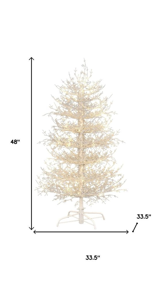 4' White Sparse Flocked Pine Christmas Tree