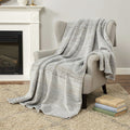 50" X 70" Beige And Ivory Abstract Microfiber Plush Throw Blanket
