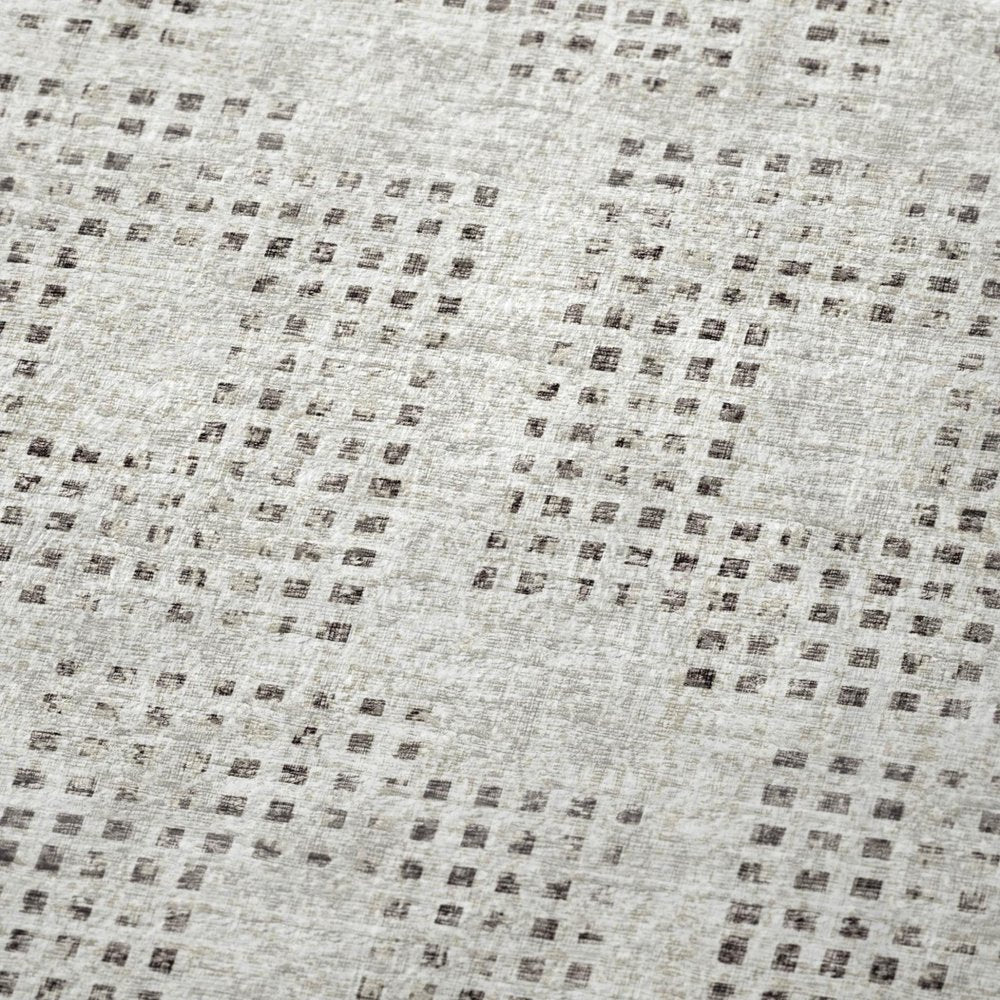 50" X 70" Beige And Charcoal Geometric Polyester Woven Plush Throw Blanket