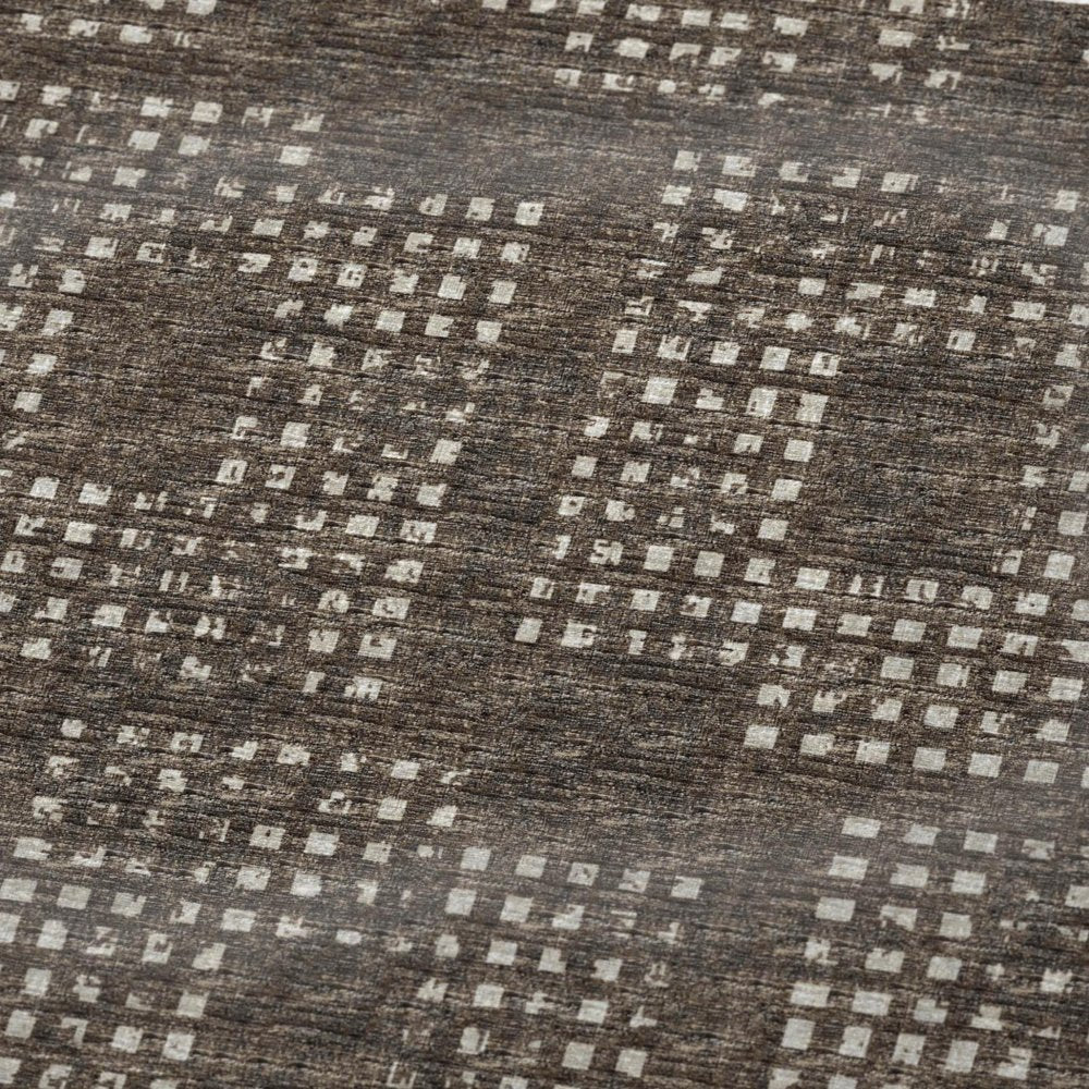 50" X 70" Brown And Ivory Geometric Polyester Woven Plush Throw Blanket