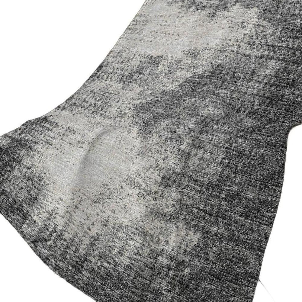 50" X 70" Black And Beige Abstract Polyester Woven Plush Throw Blanket