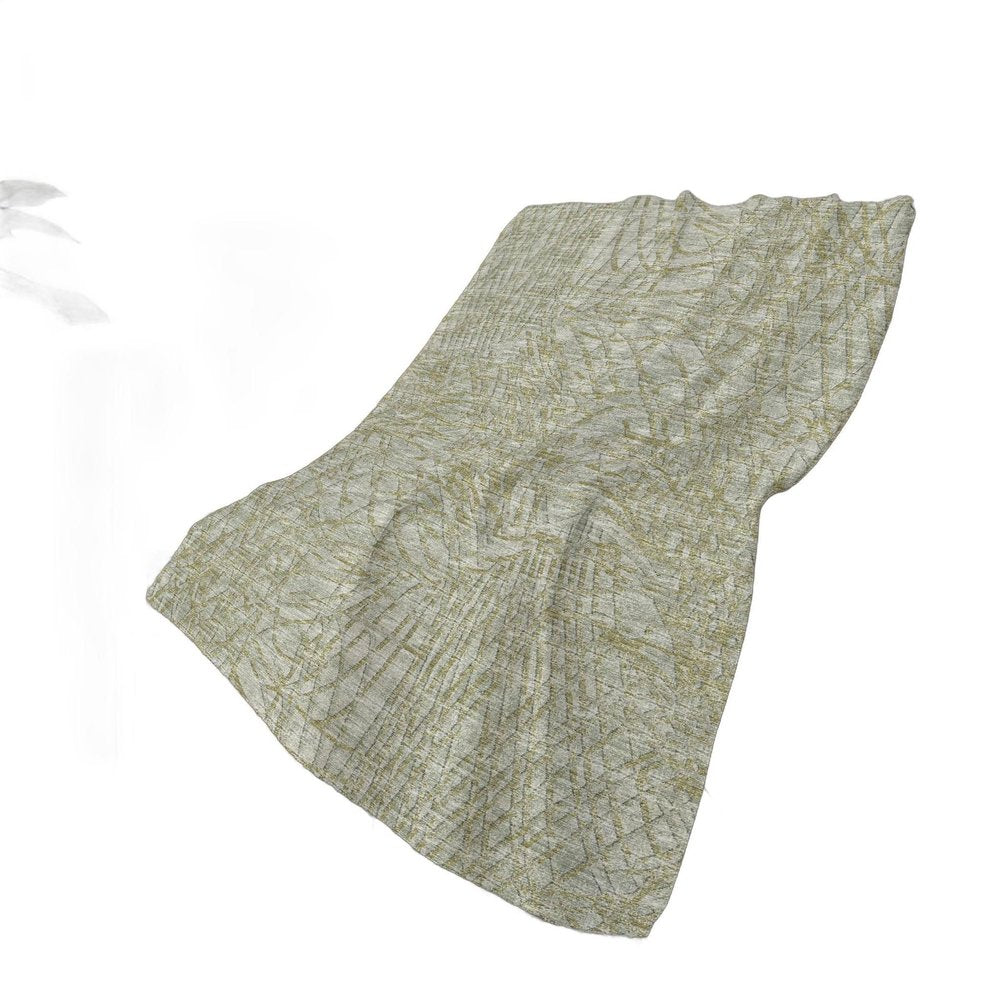 50" X 70" Sage And Beige Abstract Polyester Woven Plush Throw Blanket