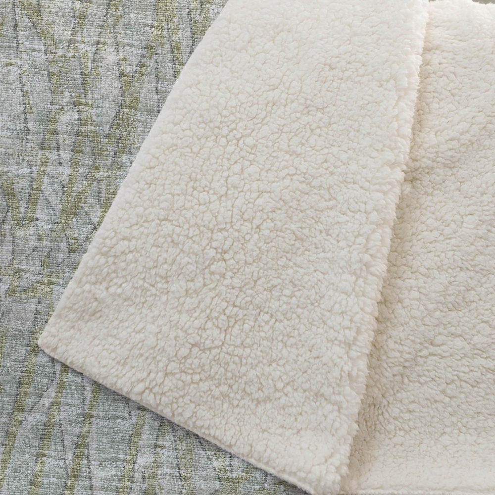 50" X 70" Sage And Beige Abstract Polyester Woven Plush Throw Blanket