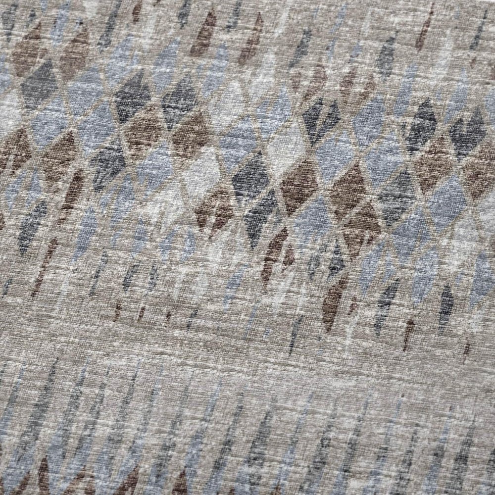 50" X 70" Blue And Gray Geometric Polyester Woven Plush Throw Blanket