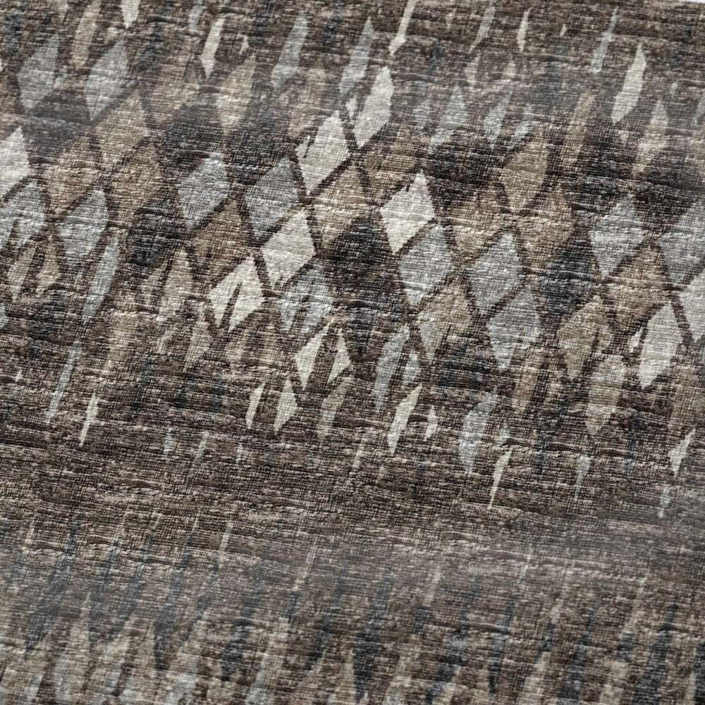 50" X 70" Brown And Beige Geometric Polyester Woven Plush Throw Blanket