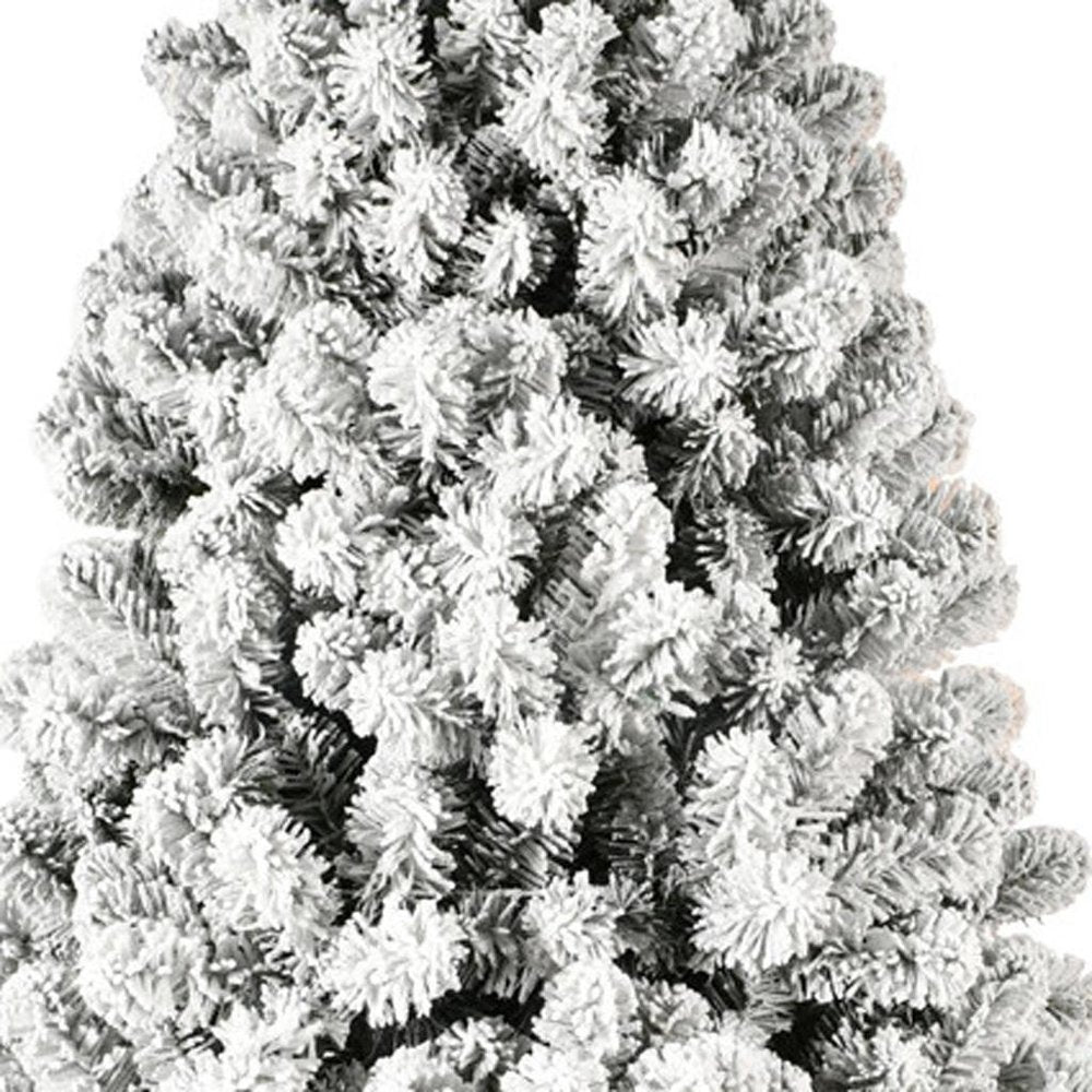 9' Pre Lit Full Flocked Spruce Christmas Tree
