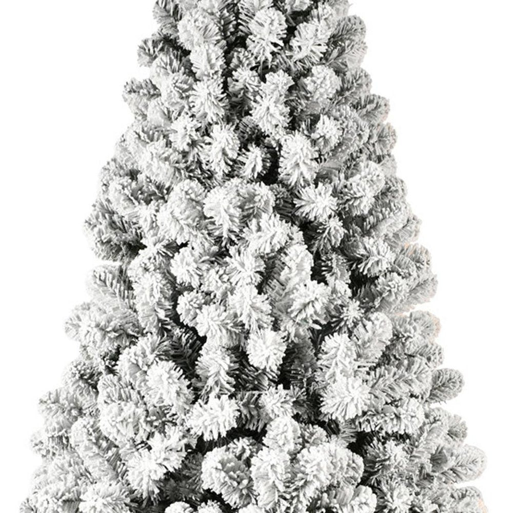 9' Pre Lit Full Flocked Spruce Christmas Tree