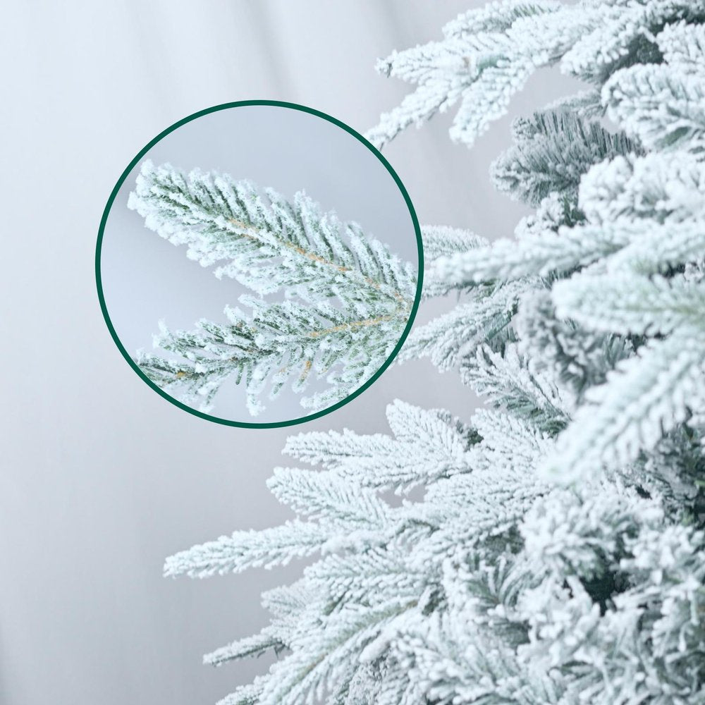 7.5' White Full Flocked Pine Christmas Tree