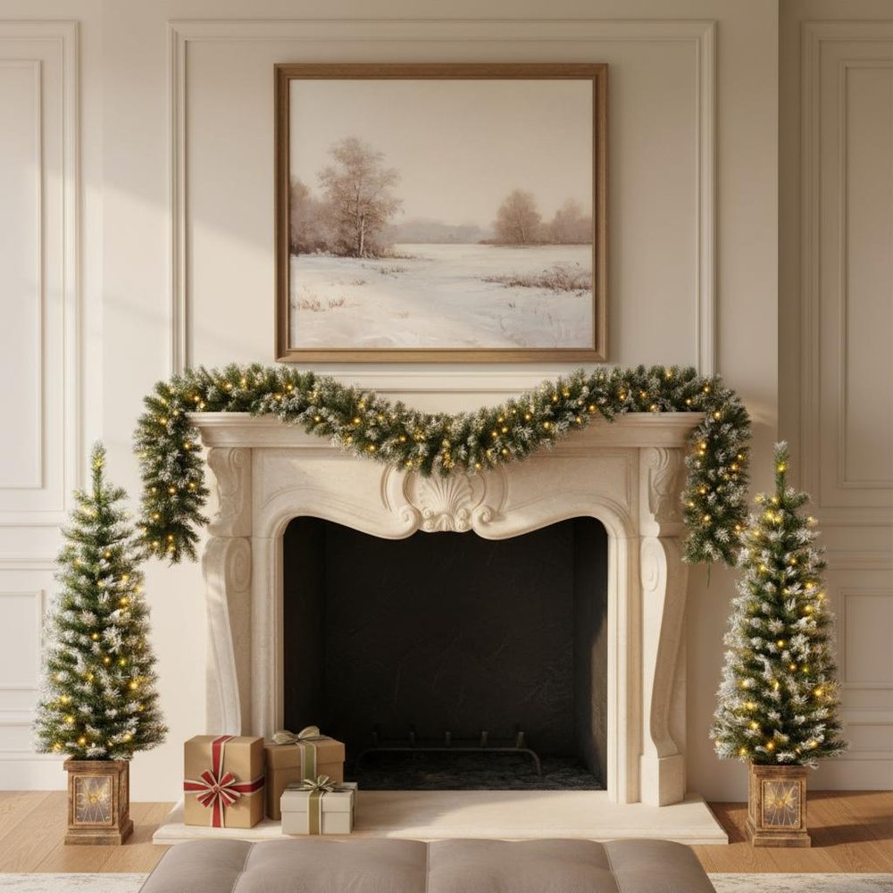 4' White Full Frosted Tropical Christmas Tree