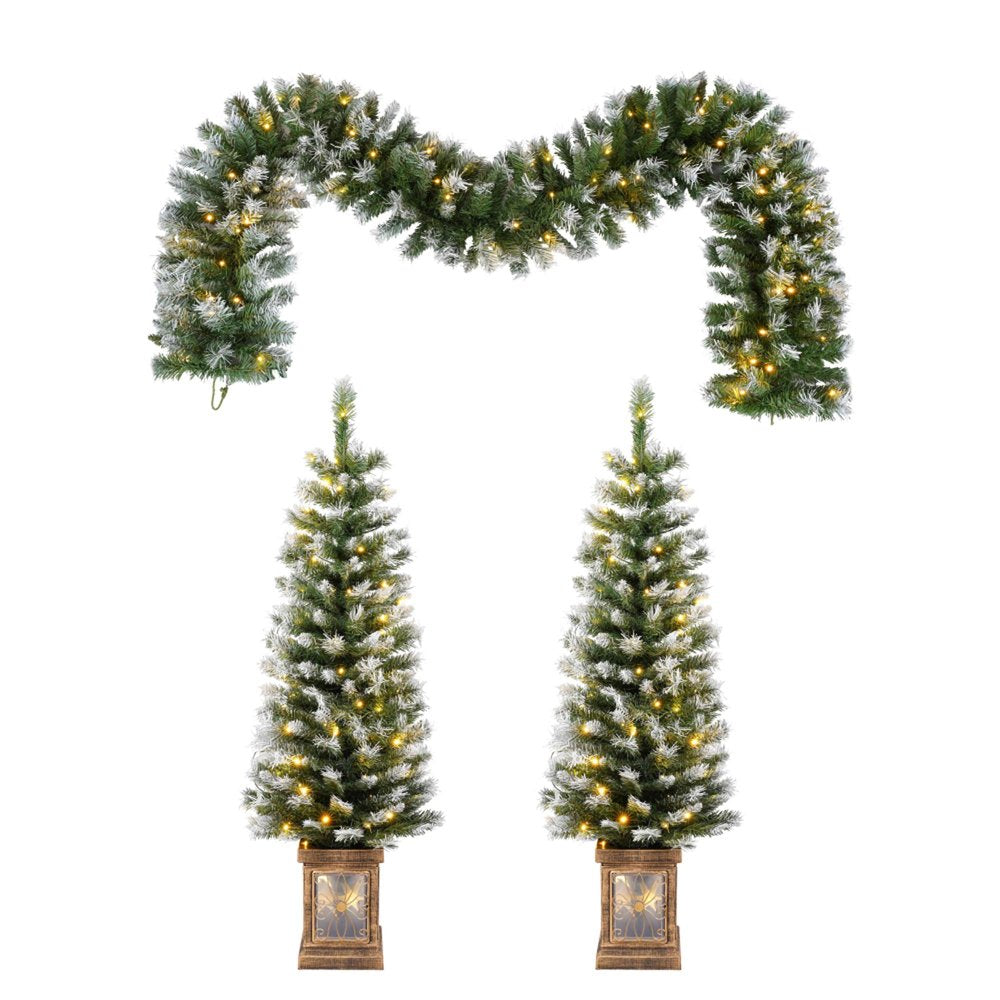 4' White Full Frosted Tropical Christmas Tree