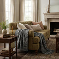 50" X 70" Black And Gray Damask Plush Throw Blanket