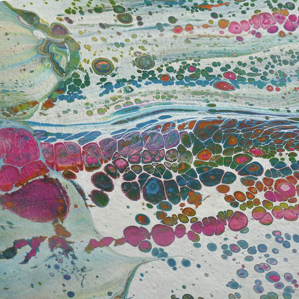 50" X 70" Ivory Pink And Teal Abstract Plush Throw Blanket