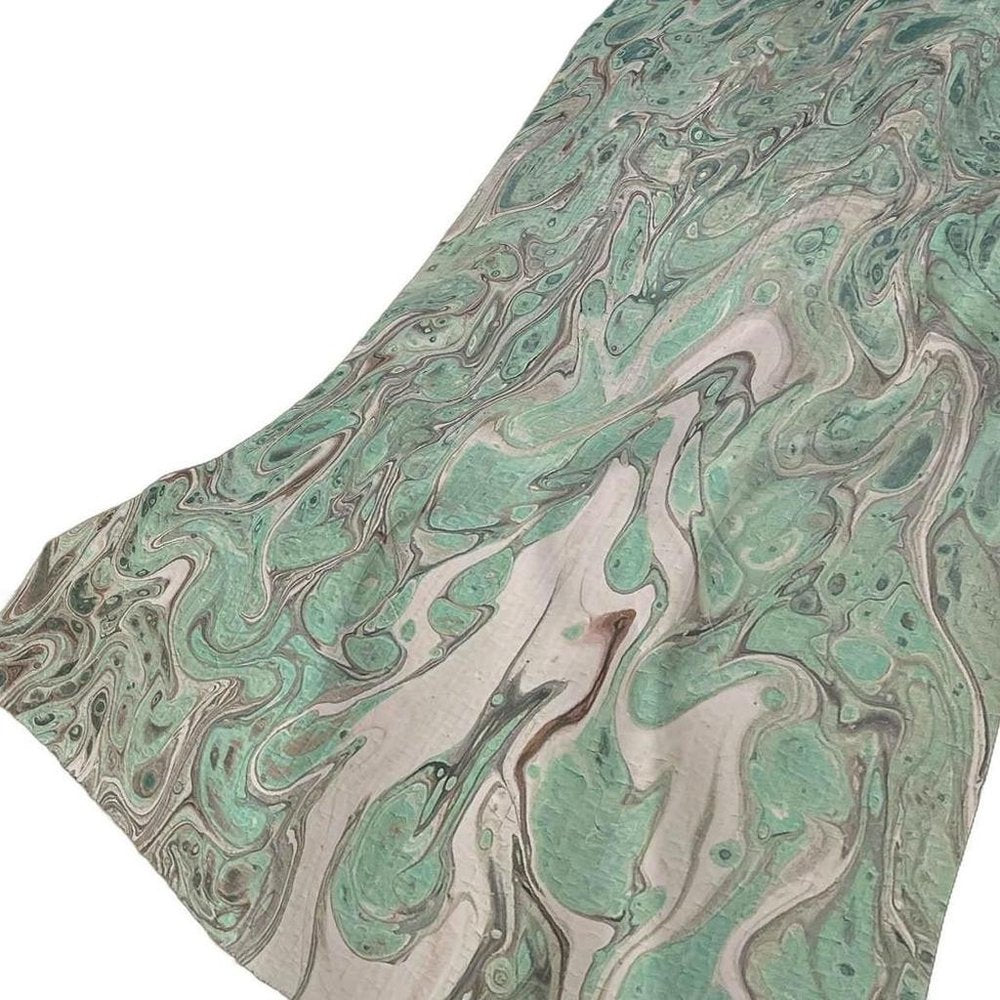 50" X 70" Mint Green And Ivory Abstract Plush Throw Blanket