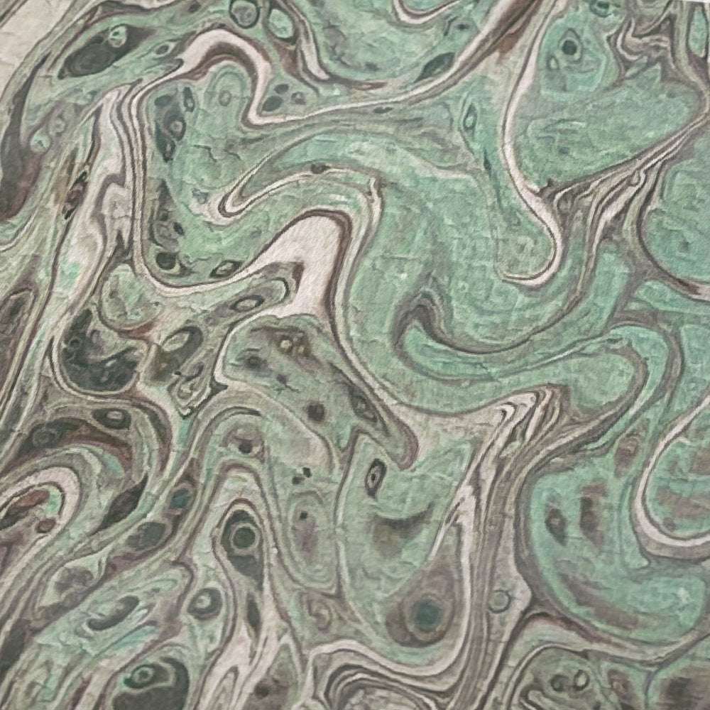50" X 70" Mint Green And Ivory Abstract Plush Throw Blanket