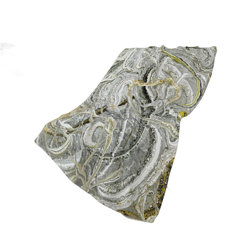 50" X 70" Ivory And Charcoal Abstract Plush Throw Blanket